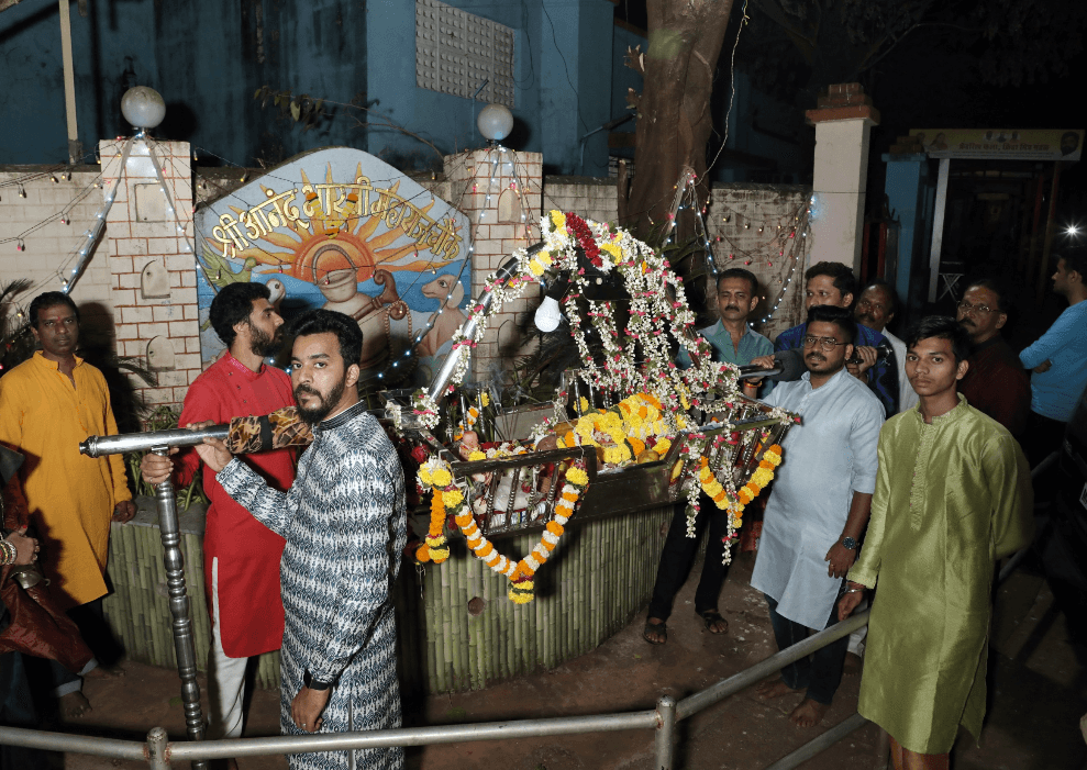 Decorated festival procession