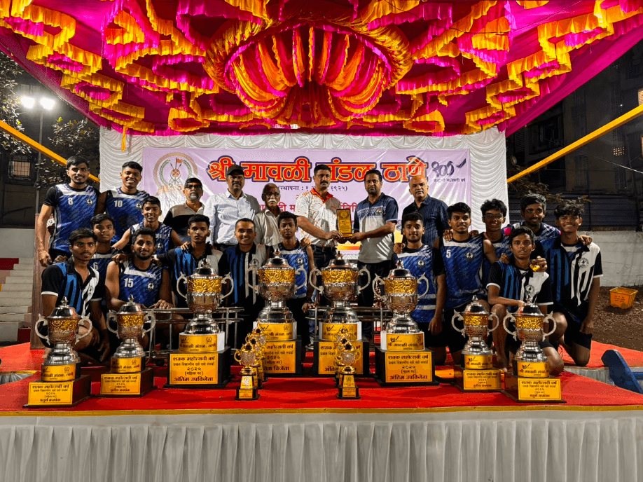 Kho-Kho team with trophies and awards